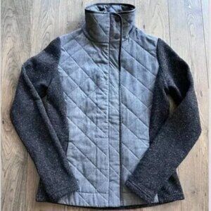 Smartwool Women's Pinery Quilted Full Zip Jacket Size S Gray Black Merino Wool